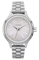 Nixon Optimist Bracelet Watch, 33.5mm in Silver /Mother Of Pearl at Nordstrom