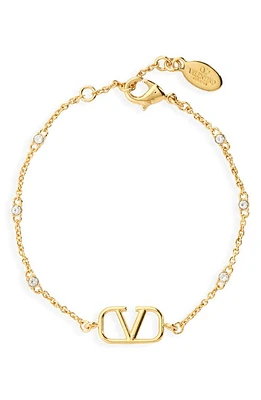 Valentino VLOGO Signature Swarovski Crystal Bracelet in Oro Crystal Gold Shade at Nordstrom