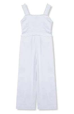 Habitual Kids Kids' Fringe Trim Sleeveless Wide Leg Jumpsuit White at Nordstrom,