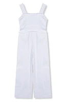 Habitual Kids Kids' Fringe Trim Sleeveless Wide Leg Jumpsuit White at Nordstrom,