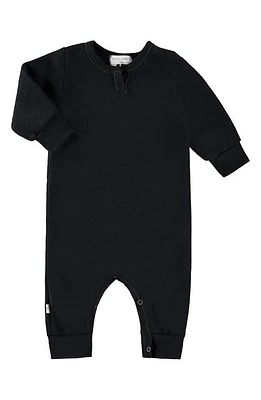 PAIGELAUREN Henley Sweatshirt Fleece Romper in at Nordstrom