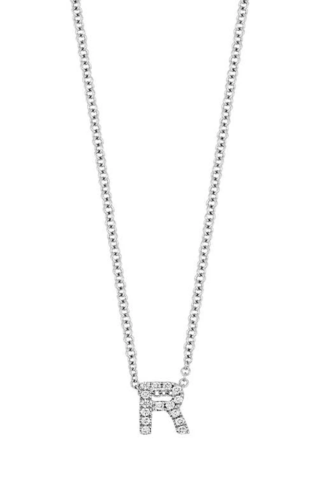 Bony Levy 18k Gold Pavé Diamond Initial Pendant Necklace in Gold - R at Nordstrom