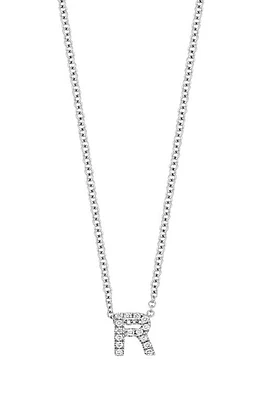 Bony Levy 18k Gold Pavé Diamond Initial Pendant Necklace in Gold - R at Nordstrom