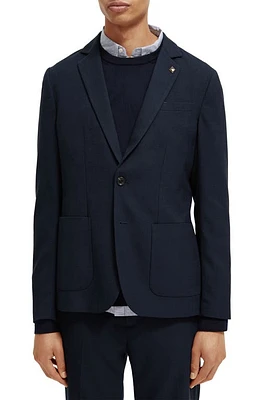 Scotch & Soda Unconstructed Stretch Blazer in 6470-Night Check at Nordstrom, Size Medium