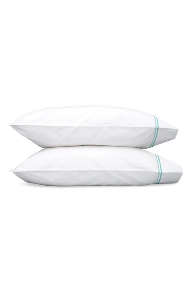 Matouk Essex 350 Thread Count Set of 2 Pillowcases in Lagoon at Nordstrom