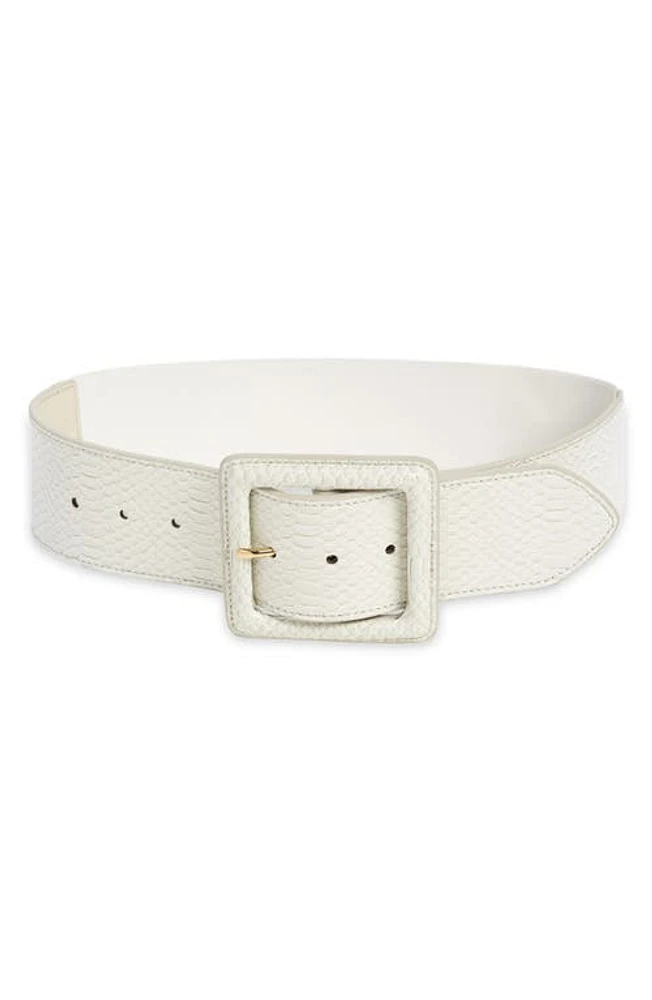 Nordstrom Quinn Lizard Embossed Square Buckle Belt at Nordstrom,