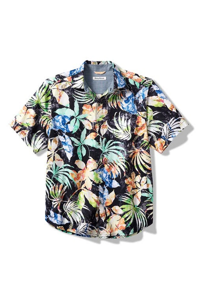 Tommy Bahama Tortola Hasta La Fuego Camp Shirt Black at Nordstrom,