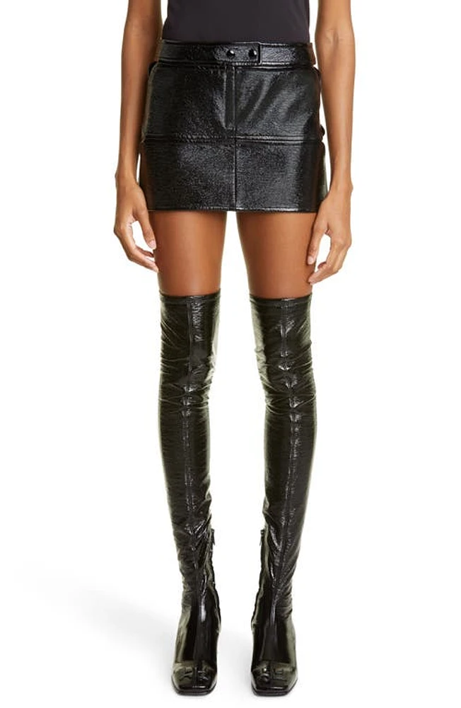 Courrèges Diamond Cutout Vinyl Miniskirt in Black at Nordstrom, Size 2 Us