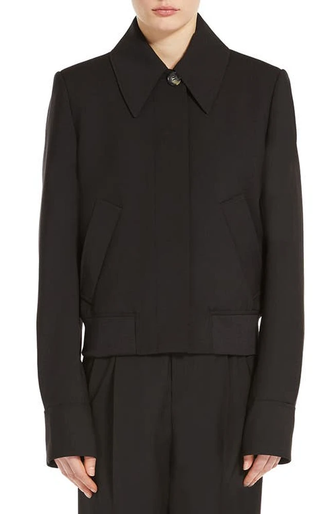 SPORTMAX Virgin Wool Blouson Jacket Black at Nordstrom,