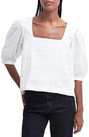 Barbour Macy Textured Cotton Puff Sleeve Top White at Nordstrom, Us