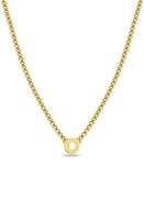 Zoë Chicco Curb Chain Initial Pendant Necklace in Yellow Gold-O at Nordstrom, Size 16