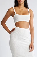 Mistress Rocks Square Neck Sweater Bralette White at Nordstrom,