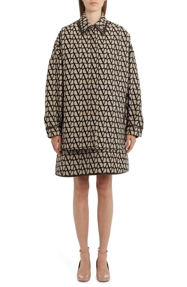 Valentino Garavani VLOGO Jacquard Monogram Toile Overshirt E21-Beige/Nero at Nordstrom, Us