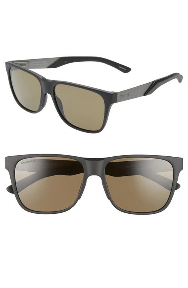 Smith Lowdown Steel 56mm ChromaPop Polarized Square Sunglasses in Matte Black Ruthenium at Nordstrom