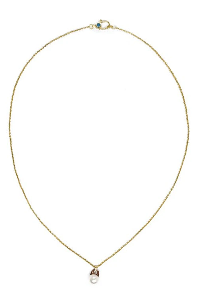 POLITE WORLDWIDE Graphic Freshwater Pearl Necklace in Gold at Nordstrom, Size 19.5