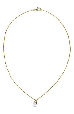 POLITE WORLDWIDE Graphic Freshwater Pearl Necklace in Gold at Nordstrom, Size 19.5