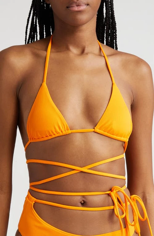 K. NGSLEY Naomi Halter Crossover Tie Waist Bikini Top at Nordstrom,