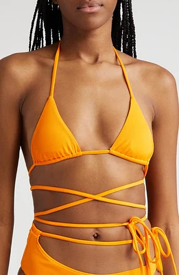 K. NGSLEY Naomi Halter Crossover Tie Waist Bikini Top at Nordstrom,