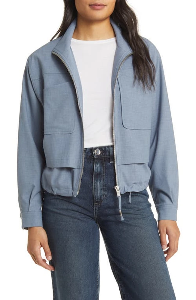 Wit & Wisdom Double Layer Zip Front Jacket Infinity Blue at Nordstrom,