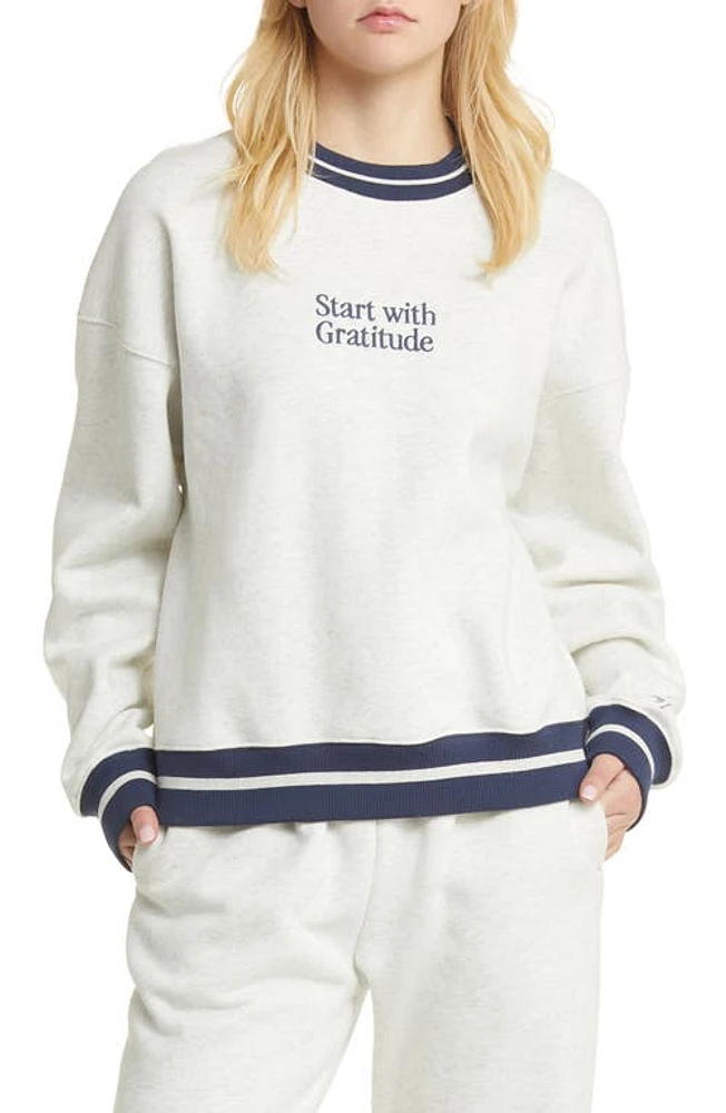 THE MAYFAIR GROUP Start With Gratitude Crewneck Sweatshirt Grey at Nordstrom,