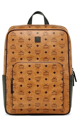 MCM Medium Aren Coated Canvas Backpack in Cognac at Nordstrom