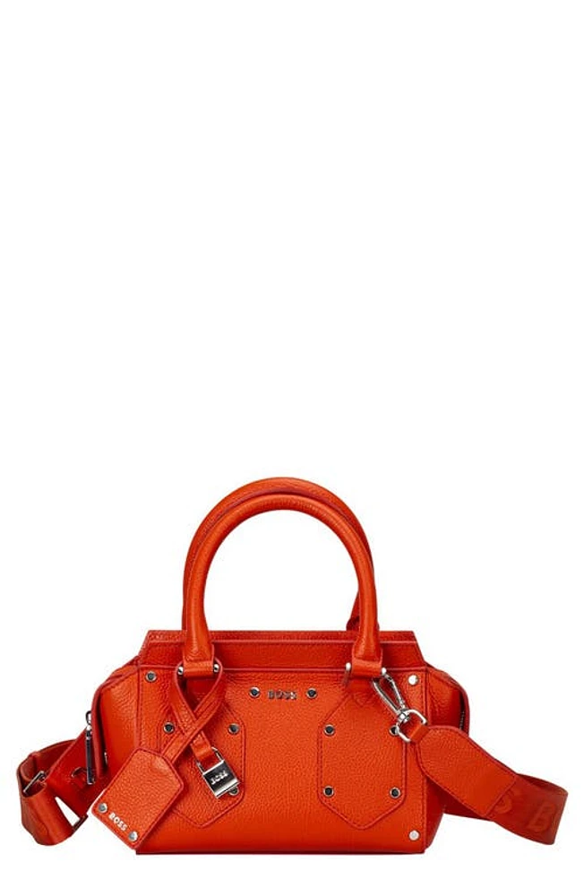 BOSS Mini Ivy Leather Crossbody Bag in Bright Orange at Nordstrom