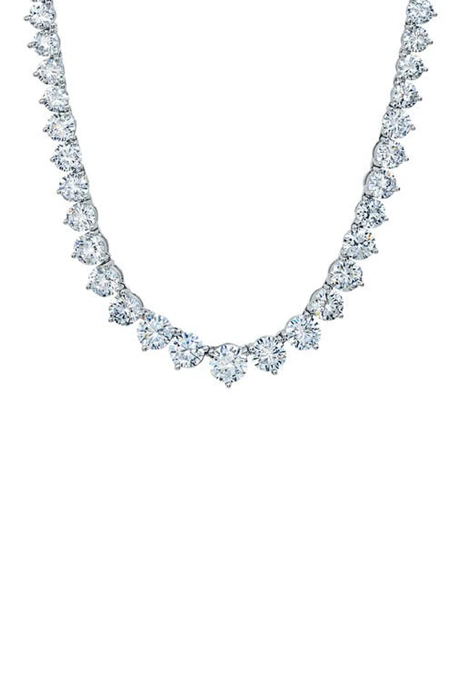 Crislu Graduated Cubic Zirconia Tennis Necklace in Platinum at Nordstrom