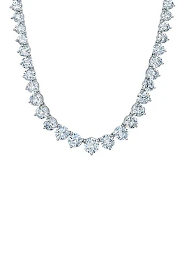 Crislu Graduated Cubic Zirconia Tennis Necklace in Platinum at Nordstrom