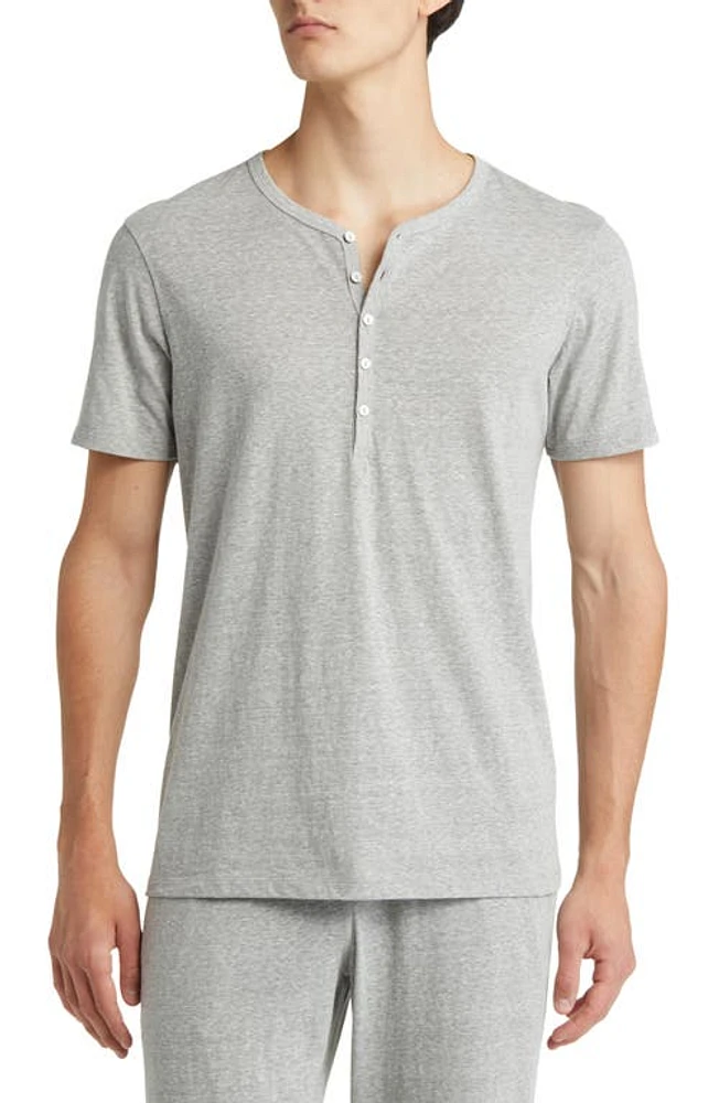 Daniel Buchler Heathered Recycled Cotton Blend Henley Pajama T-Shirt at Nordstrom,