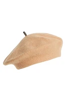 Brunello Cucinelli Monili Detail Virgin Wool Beret Salted Caramel at Nordstrom,