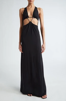 Coperni Cutout Triangle Maxi Dress Black at Nordstrom,