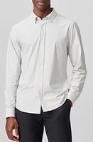 Rhone Commuter Slim Fit Shirt White/Khaki Stripe at Nordstrom,