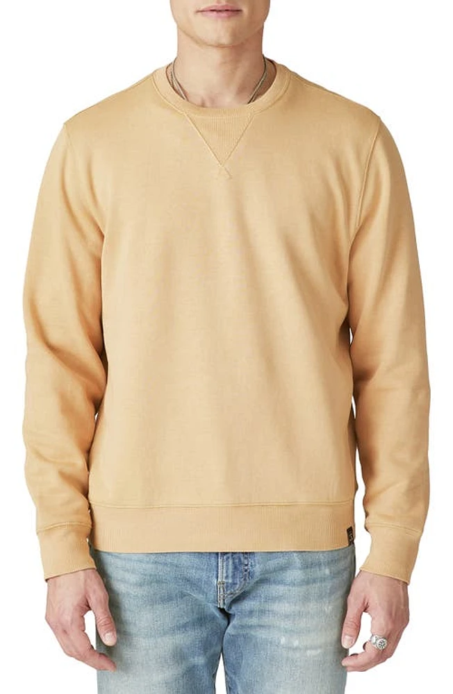 Lucky Brand Terry Crewneck Sweatshirt Buckthorn Brown at Nordstrom,