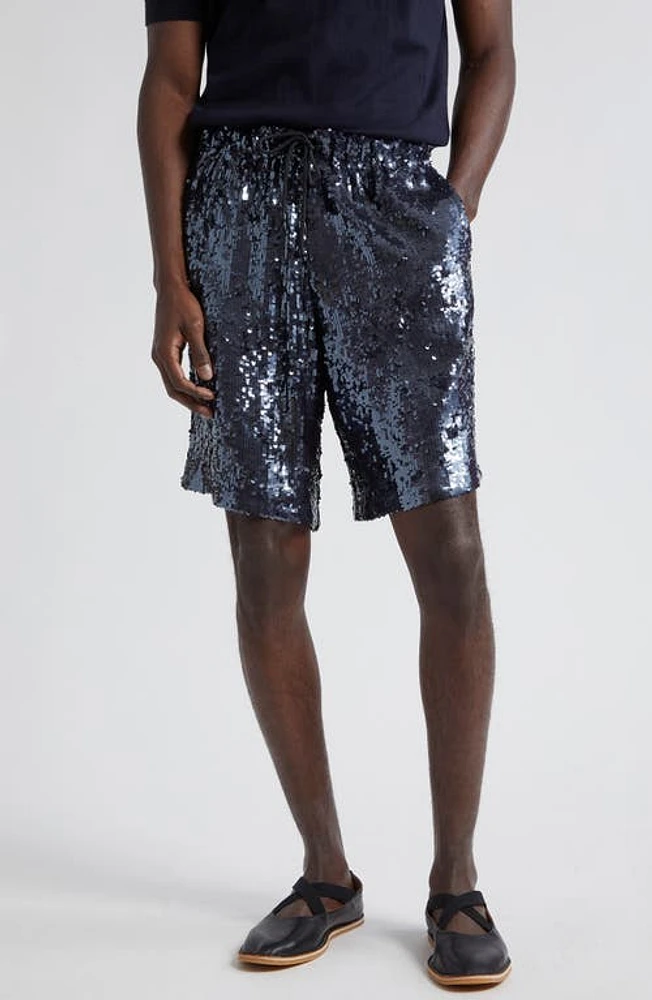 Dries Van Noten Piperi Sequin Shorts Midnight 511 at Nordstrom, Us