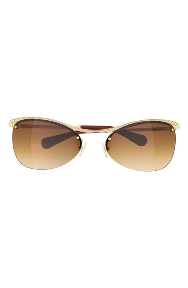 Swarovski 63mm Gradient Irregular Sunglasses in Gold at Nordstrom