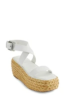 PURE Donna Karan Lolah Ankle Strap Raffia Platform Sandal at Nordstrom,