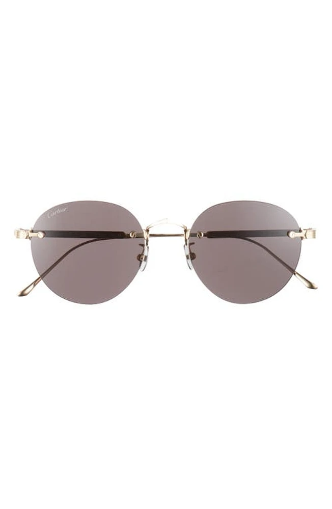 Cartier 52mm Round Sunglasses in Gold at Nordstrom