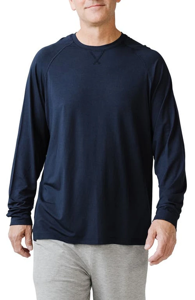 Cozy Earth Stretch Long Sleeve Crewneck T-Shirt at Nordstrom,