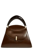 FERRAGAMO Prism Leather Top-Handle Bag in Brown Black at Nordstrom