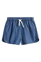 Nordstrom Kids' Cotton Chambray Shorts Dark Wash at