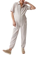 Ingrid & Isabel Utility Twill Maternity Jumpsuit Stone at Nordstrom,