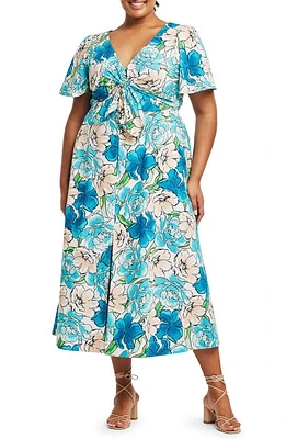 Estelle Nadja Floral Cotton Midi Dress Print at Nordstrom,