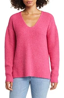 caslon(r) Directional V-Neck Sweater Pink Cabaret at Nordstrom,