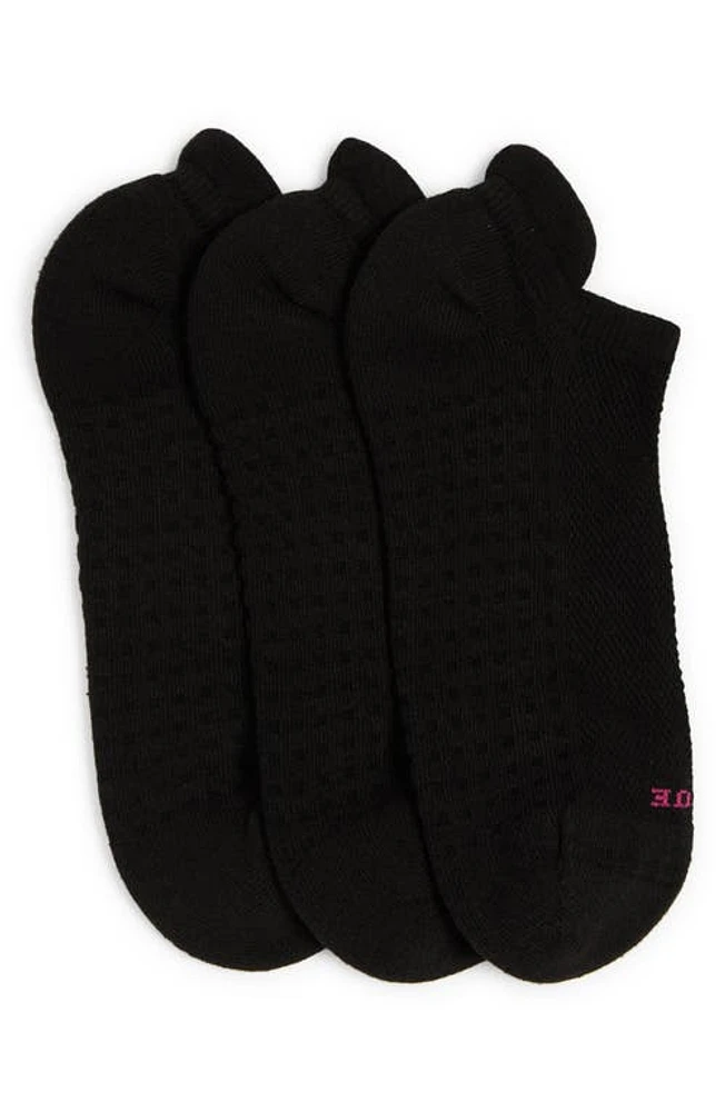 Hue 3-Pack Air Cushion Tab Back Socks in Black at Nordstrom