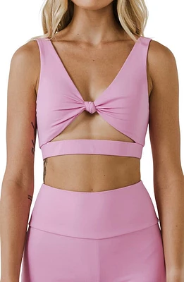 Grey Lab Knotted Cutout Crop Tank Pink at Nordstrom,