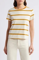 The GREAT. Little Stripe Crewneck Cotton T-Shirt Rancho at Nordstrom,