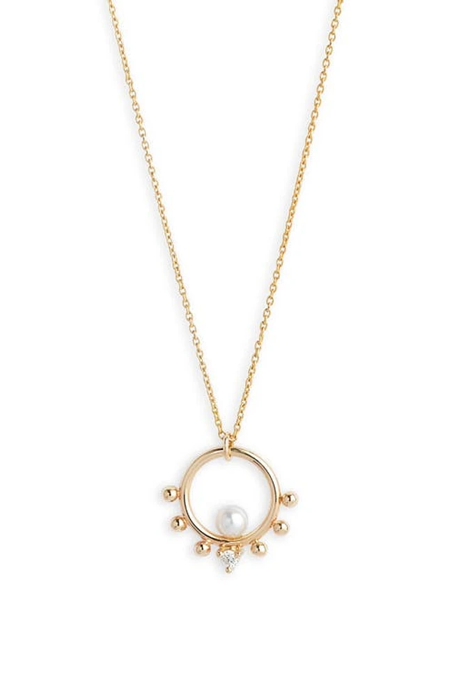 Poppy Finch Cultured Pearl Bubble Pendant Necklace in Gold at Nordstrom, Size 20