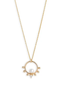 Poppy Finch Cultured Pearl Bubble Pendant Necklace in Gold at Nordstrom, Size 20