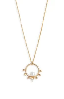 Poppy Finch Cultured Pearl Bubble Pendant Necklace in Gold at Nordstrom, Size 20