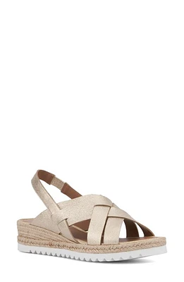 Aquatalia Amaya Water Repellent Slingback Espadrille Wedge Sandal in Platino at Nordstrom, Size 12